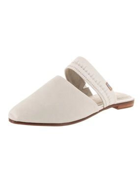 Toms Jutti White Leather Mule Women's Slip On Shoes Size 10